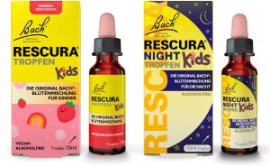 Bach Original Rescura Kids Erdbeer 10 ml Tropfen + Bach Original Rescura Night Kids 10 ml Tropfen