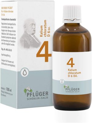 Biochemie Pflüger 4 Kalium Chloratum D6 100 ml Tropfen