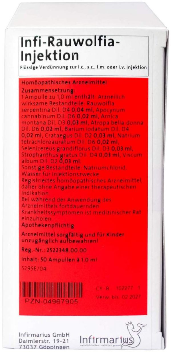 Infi Rauwolfia Injektion 50 X 1 ml
