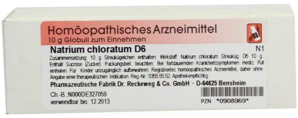 Natrium Chloratum D 6 Globuli
