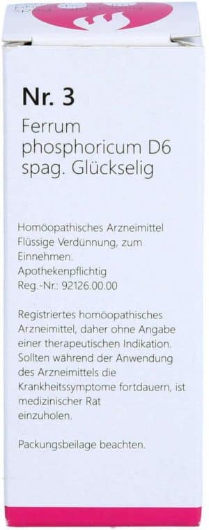 Nr.3 Ferrum Phosphoricum D 6 Spag.Glückselig Tropfen 50 ml