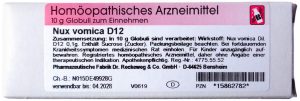 Nux Vomica D 12 10 G Globuli