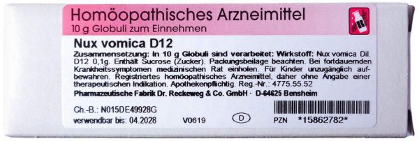 Nux Vomica D 12 10 G Globuli