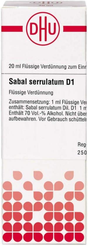 Sabal Serrulatum D 1 Dilution 20 ml