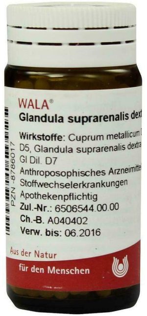 Wala Glandula Suprarenalis Dextra Cum Cupro Coll. 20 G Globuli