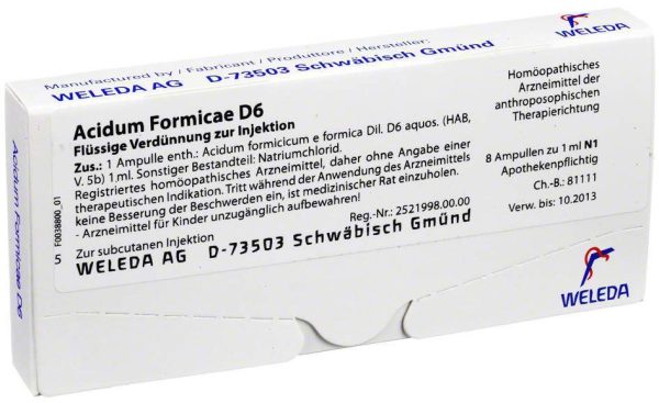 Weleda Acidum Formicae D6 8 X 1 ml Ampullen