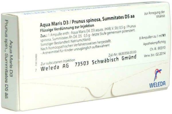 Weleda Aqua Maris D 3 Prunus Spinosa Summitates D5 Aa 8 Ampullen
