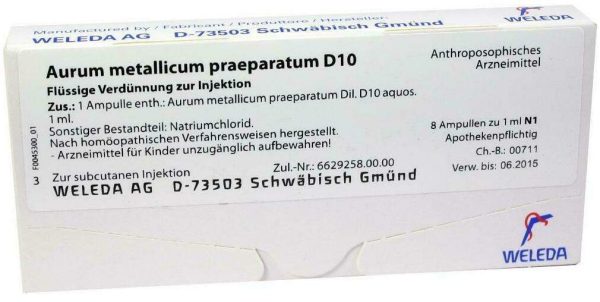 Weleda Aurum Metallicum Praeparatum D10 8 Ampullen