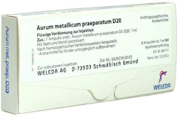 Weleda Aurum Metallicum Praeparatum D20 8 Ampullen