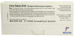Weleda Cinis Tabaci D20 8 X 1 ml Ampullen