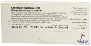 Weleda Crotalus Terrificus D30 8 X 1 ml Ampullen