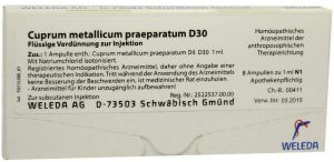 Weleda Cuprum Metallicum Praep. D30 8 X 1 ml Ampullen