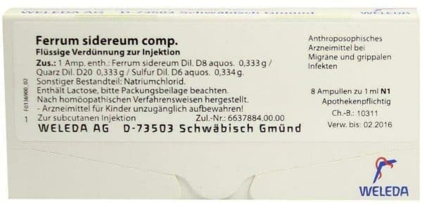 Weleda Ferrum Sidereum Comp. 8 X 1 ml Ampullen
