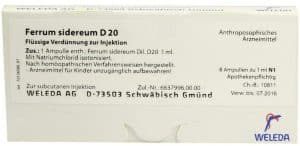Weleda Ferrum Sidereum D20 8 X 1 ml Ampullen