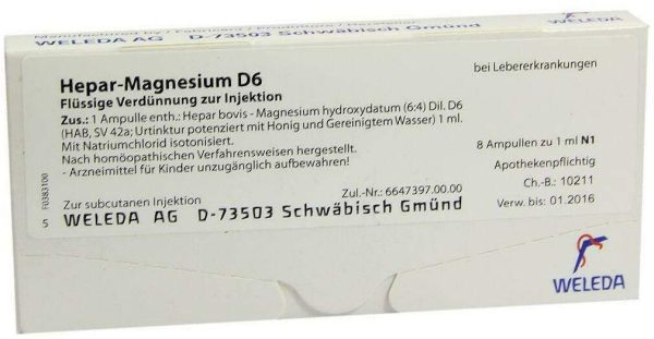 Weleda Hepar-Magnesium D6 8 X 1 ml Ampullen
