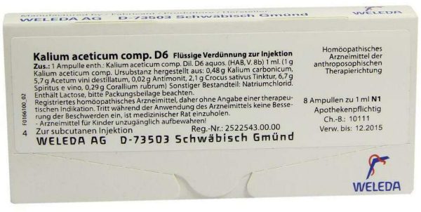 Weleda Kalium Aceticum Comp. D6 8 X 1 ml Ampullen