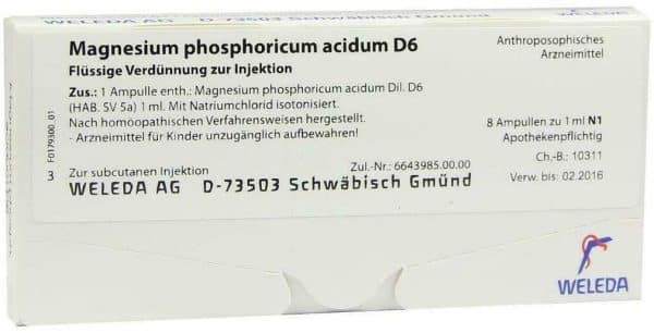 Weleda Magnesium Phosphoricum Acidum D6 8 X 1 ml Ampullen