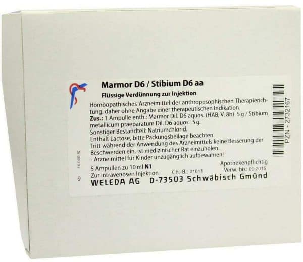 Weleda Marmor D6 Stibium D6 Aa 5 X 10 ml Ampullen