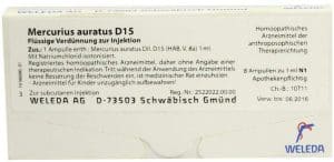 Weleda Mercurius Auratus D15 8 X 1 ml Ampullen