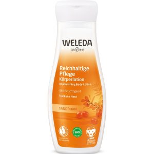 Weleda Reichhaltige Pflege Körperlotion Sanddorn - langanhaltende Feuchtigkeit für trockene Haut