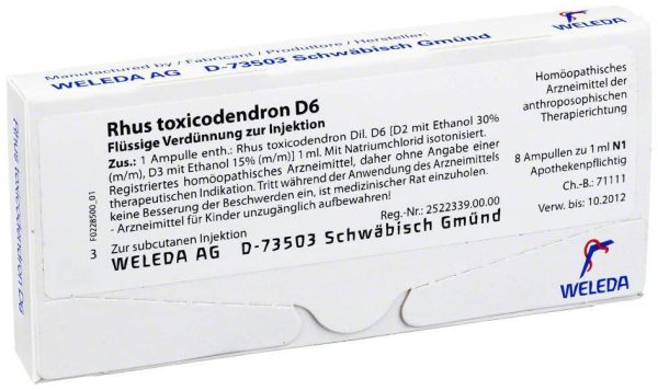 Weleda Rhus Toxicodendron D6 8 X 1 ml Ampullen