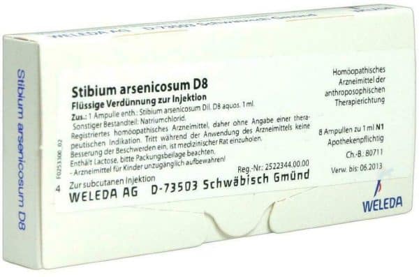 Weleda Stibium Arsenicosum D8 8 X 1 ml Ampullen