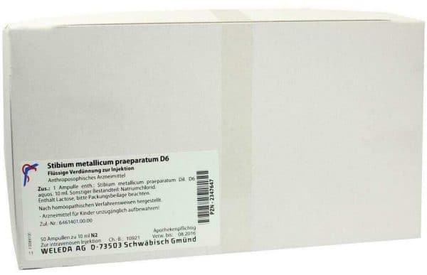 Weleda Stibium Met. Praeparatum D 6 Ampullen 50 X 10 ml