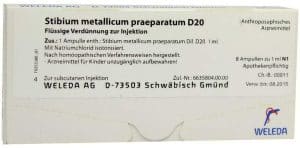 Weleda Stibium Metallicum Praeparatum D20 Weleda 8 X 1 ml Ampullen