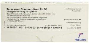 Weleda Taraxacum Stanno Cultum Rh D3 8 X 1 ml Ampullen