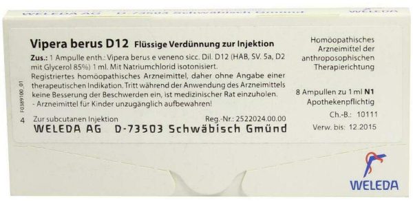 Weleda Vipera Berus D 12 8 X 1 ml Ampullen